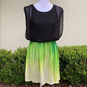 Black and Green Shear Dress